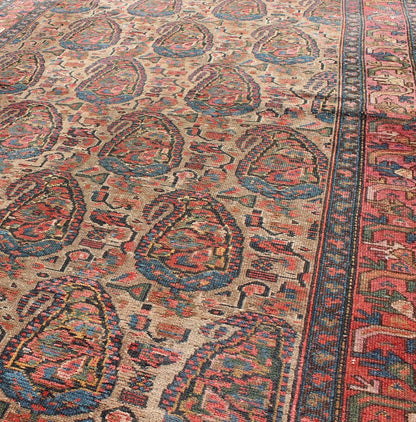 Late 19th - Century Antique Persian Paisley Seneh Malayer Rug with Large Paisley Field Measures: 4'0 x 9'2 The richly intricate design of this handwoven, antique Seneh Malayer rug distinguishes it from all others of its kind. The iconic al... - Keivan Woven ArtsB - 0504 - 173Rug