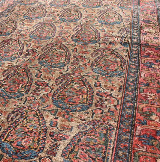 Late 19th - Century Antique Persian Paisley Seneh Malayer Rug with Large Paisley Field Measures: 4'0 x 9'2 The richly intricate design of this handwoven, antique Seneh Malayer rug distinguishes it from all others of its kind. The iconic al... - Keivan Woven ArtsB - 0504 - 173
