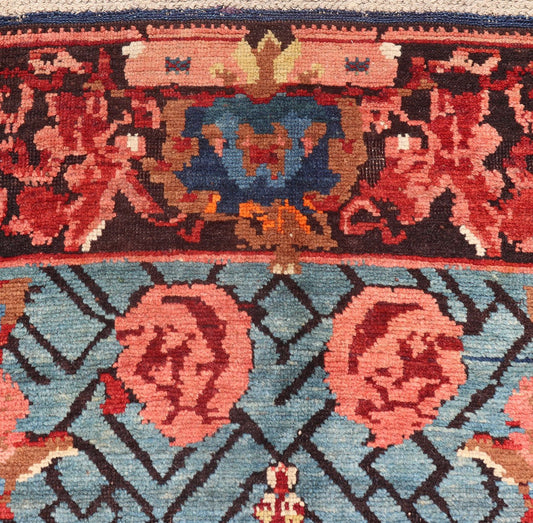 Antique Caucasian Kuba Rug with a Central Floral Medallion 1880's Antique Caucasian Kuba Rug with a Central Medallion in teal and variety of red tones with oxidized charcoal/brown. Keivan Woven Arts/ Rug/ B - 0537 Origin/ Caucasian, Circa/1880's,... - Keivan Woven ArtsB - 0537 - 1937Rug