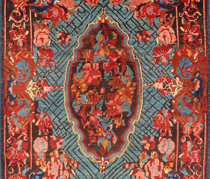 Antique Caucasian Kuba Rug with a Central Floral Medallion 1880's Antique Caucasian Kuba Rug with a Central Medallion in teal and variety of red tones with oxidized charcoal/brown. Keivan Woven Arts/ Rug/ B - 0537 Origin/ Caucasian, Circa/1880's,... - Keivan Woven ArtsB - 0537 - 1937Rug