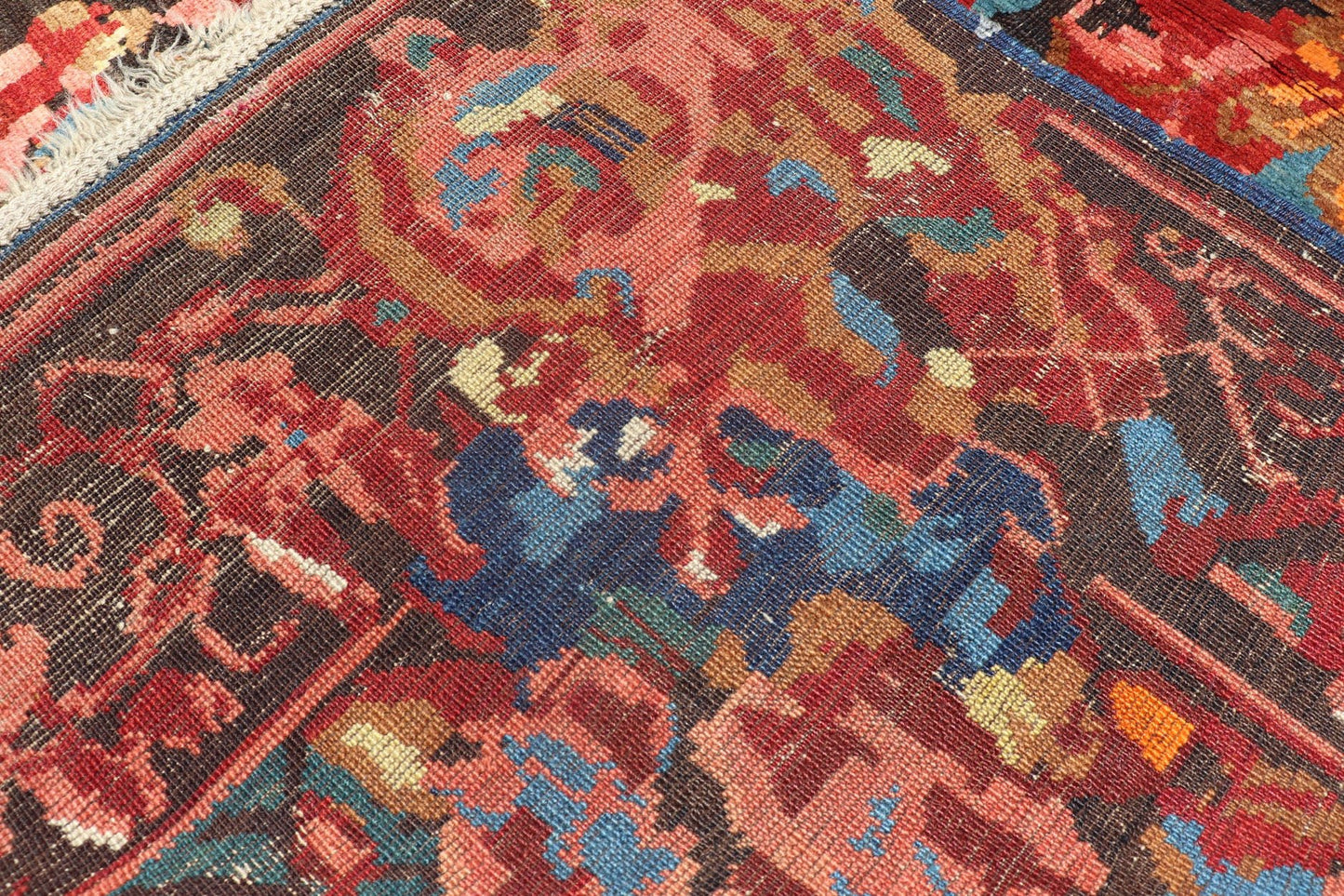 Antique Caucasian Kuba Rug with a Central Floral Medallion 1880's Antique Caucasian Kuba Rug with a Central Medallion in teal and variety of red tones with oxidized charcoal/brown. Keivan Woven Arts/ Rug/ B - 0537 Origin/ Caucasian, Circa/1880's,... - Keivan Woven ArtsB - 0537 - 1937Rug