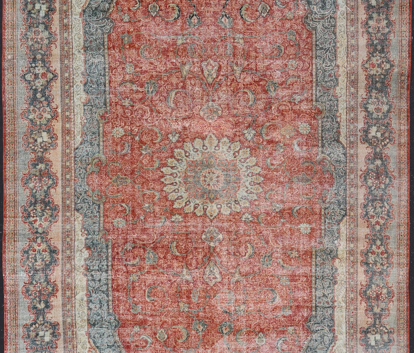Large Antique Persian Mahal Rug with Central Medallion and Regal Design. Large Antique Persian Mahal Rug with a Traditional Medallion and Floral Design in red, blue, green, ivory. Keivan Woven Arts/ rug / B - 0722 Iran/ Mahal / circa 1920 ... - Keivan Woven ArtsB - 0722 - 321Rug