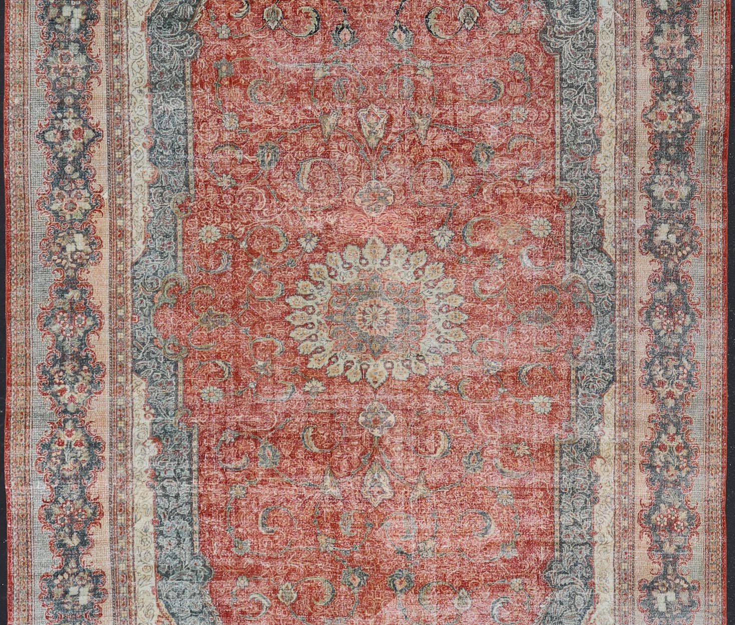Large Antique Persian Mahal Rug with Central Medallion and Regal Design. Large Antique Persian Mahal Rug with a Traditional Medallion and Floral Design in red, blue, green, ivory. Keivan Woven Arts/ rug / B - 0722 Iran/ Mahal / circa 1920 ... - Keivan Woven ArtsB - 0722 - 321Rug