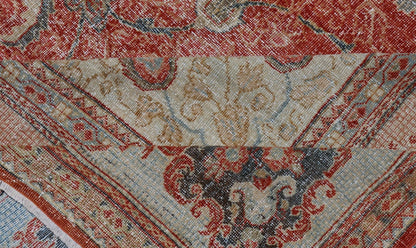 Large Antique Persian Mahal Rug with Central Medallion and Regal Design. Large Antique Persian Mahal Rug with a Traditional Medallion and Floral Design in red, blue, green, ivory. Keivan Woven Arts/ rug / B - 0722 Iran/ Mahal / circa 1920 ... - Keivan Woven ArtsB - 0722 - 321Rug