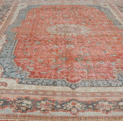 Large Antique Persian Mahal Rug with Central Medallion and Regal Design. Large Antique Persian Mahal Rug with a Traditional Medallion and Floral Design in red, blue, green, ivory. Keivan Woven Arts/ rug / B - 0722 Iran/ Mahal / circa 1920 ... - Keivan Woven ArtsB - 0722 - 321Rug