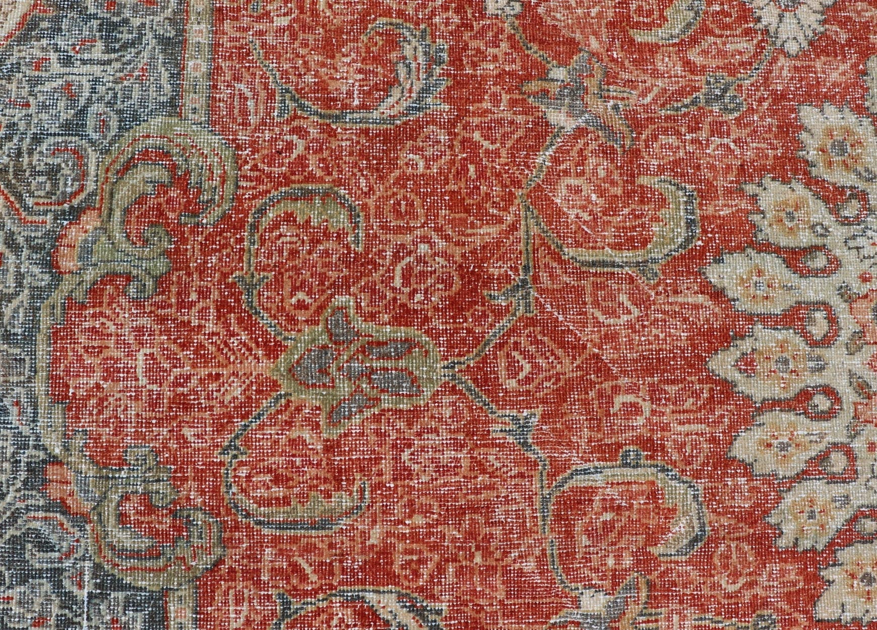 Large Antique Persian Mahal Rug with Central Medallion and Regal Design. Large Antique Persian Mahal Rug with a Traditional Medallion and Floral Design in red, blue, green, ivory. Keivan Woven Arts/ rug / B - 0722 Iran/ Mahal / circa 1920 ... - Keivan Woven ArtsB - 0722 - 321Rug