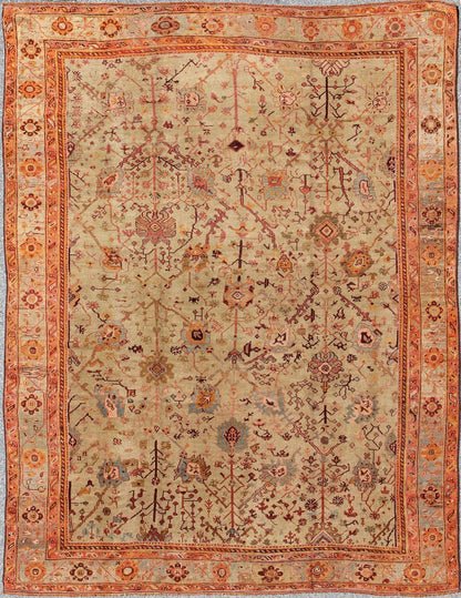 Keivan Woven Arts Outstanding Antique Ghoirdes Rug B - 0912 This outstanding antique Ghoirdes from the late 19th Century contains an impressive array of independent geometric branches and florets set amongst a background field of grey - green. The co... - Keivan Woven ArtsB - 0912 - 130