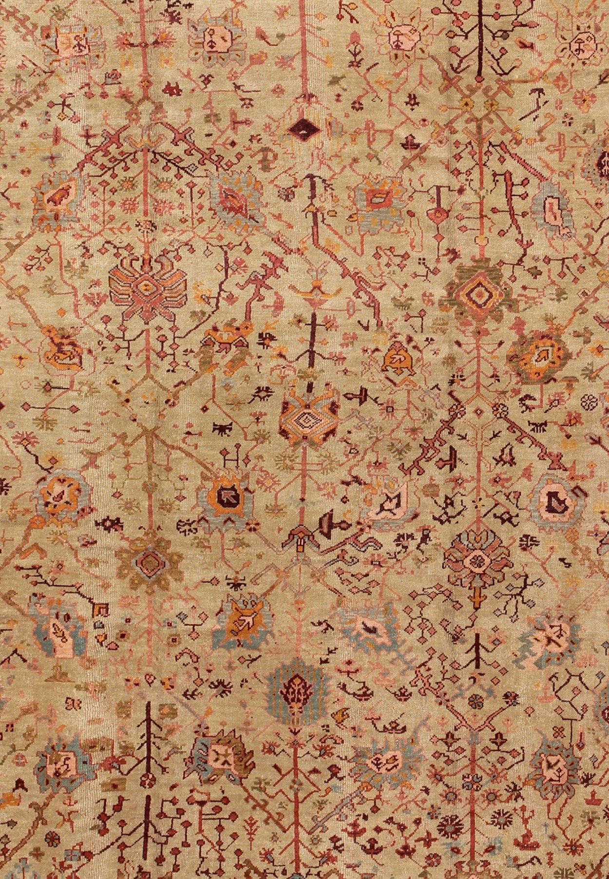 Keivan Woven Arts Outstanding Antique Ghoirdes Rug B - 0912 This outstanding antique Ghoirdes from the late 19th Century contains an impressive array of independent geometric branches and florets set amongst a background field of grey - green. The co... - Keivan Woven ArtsB - 0912 - 130