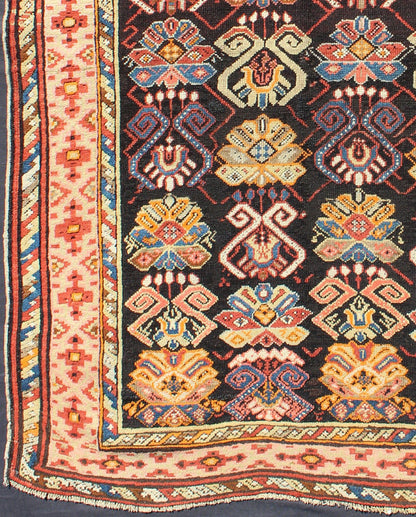 Colorful Antique Caucasian Rug with All - Over Design, rug/B - 1203, antique Caucasian, antique Karabagh This uniquely colorful antique Caucasian carpet bears an alternating pattern of highly stylized geometric motifs within the body of the rug. A m... - Keivan Woven ArtsB - 1203 - 1076Rug