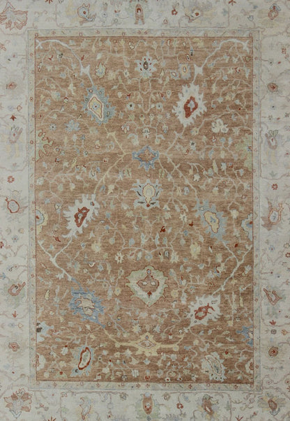 Large Indian All - Over Floral Designed Oushak Rug Hand - Knotted in Wool Measures 10' x 13'10 Country of Origin: India; Type: Oushak; Design: Floral, All - Over, Oushak Floral; Keivan Woven Arts: BDH - 743461; Large Indian Floral Oushak Rug Han... - Keivan Woven ArtsBDH - 743461 - 10886Rug