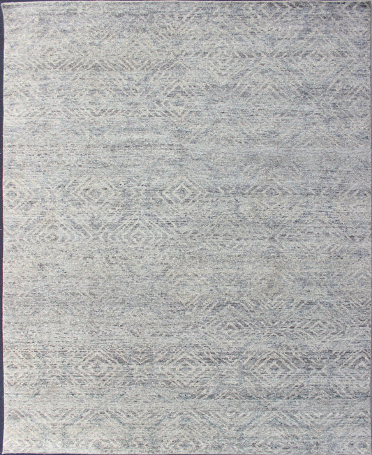 All - Over Diamond Design Indian Modern Light Green Abstract Wool Area Rug Measures 9 x 12 Country of Origin: India; Type: Modern, Modern Casual; Design: Diamond, Geometric, Abstract, All - Over; Keivan Woven Arts: rug BDH - 758695 - RT - 45; Large... - Keivan Woven ArtsBDH - 758695 - RT - 45 - 13406Rug
