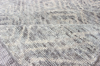 Hand - Knotted Modern Indian Area Rug in Gray - Green with Diamond Design Measures 10'0 x 13'10 Country of Origin: India; Type: Modern; Design: All - Over, Diamond, Geometric; Keivan Woven Arts; rug BDH - 762138; Oversized Hand - Knotted Diamo... - Keivan Woven ArtsBDH - 762138 - RT - 45 - 13422Rug