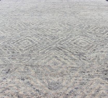 Hand - Knotted Modern Indian Area Rug in Gray - Green with Diamond Design Measures 10'0 x 13'10 Country of Origin: India; Type: Modern; Design: All - Over, Diamond, Geometric; Keivan Woven Arts; rug BDH - 762138; Oversized Hand - Knotted Diamo... - Keivan Woven ArtsBDH - 762138 - RT - 45 - 13422Rug