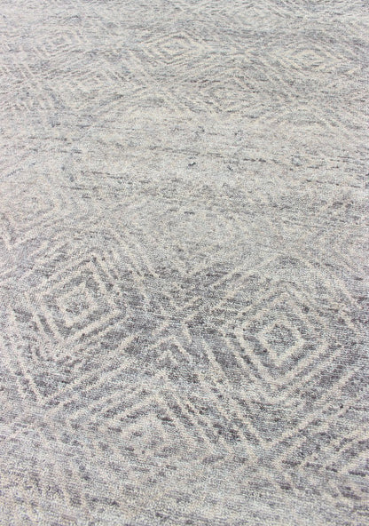 Hand - Knotted Modern Indian Area Rug in Gray - Green with Diamond Design Measures 10'0 x 13'10 Country of Origin: India; Type: Modern; Design: All - Over, Diamond, Geometric; Keivan Woven Arts; rug BDH - 762138; Oversized Hand - Knotted Diamo... - Keivan Woven ArtsBDH - 762138 - RT - 45 - 13422Rug