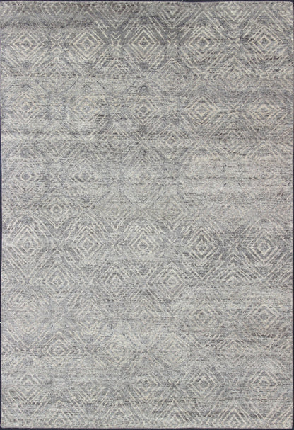Hand - Knotted Modern Indian Area Rug in Gray - Green with Diamond Design Measures 10'0 x 13'10 Country of Origin: India; Type: Modern; Design: All - Over, Diamond, Geometric; Keivan Woven Arts; rug BDH - 762138; Oversized Hand - Knotted Diamo... - Keivan Woven ArtsBDH - 762138 - RT - 45 - 13422Rug