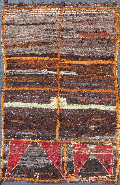 Large Moroccan Boucherouite Rag Rug This Moroccan rag rug is woven with recycled yarn from old fabrics and clothing pieces. The term boucherouite translates to pieces of clothing in the Moroccan Arabic language. The making of this rug is entirel... - Keivan Woven ArtsBDS - 108 - 5215Rug