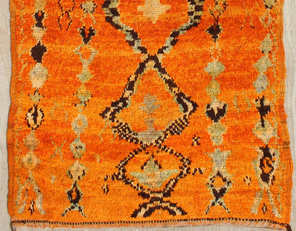 Vintage Hand Knotted Moroccan Beni Mklid Rug with All - Over Tribal Design Tribal design vintage Moroccan rug in red, orange, charcoal, ivory, Keivan Woven Arts / rug BDS - 2100, country of origin / type: Morocco / Tribal, circa 1940. Vintage... - Keivan Woven ArtsBDS - 2100 - 9567Rug