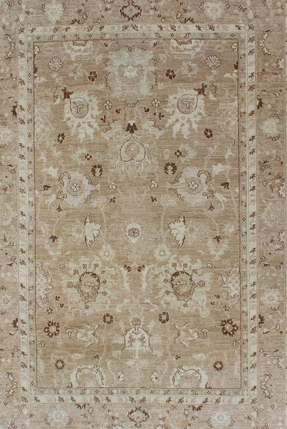 Vintage Afghan Rug in Muted Earthy Tones of Light Brown, Caramel, Light Green and Dark Brown Highlights Vintage Afghan Rug in Muted Earthy Tones of Light Brown, Caramel, Light Green and Dark Brown Highlights, Keivan Woven Arts / BR - 11716 country of... - Keivan Woven ArtsBR - 11716 - 2191Rug
