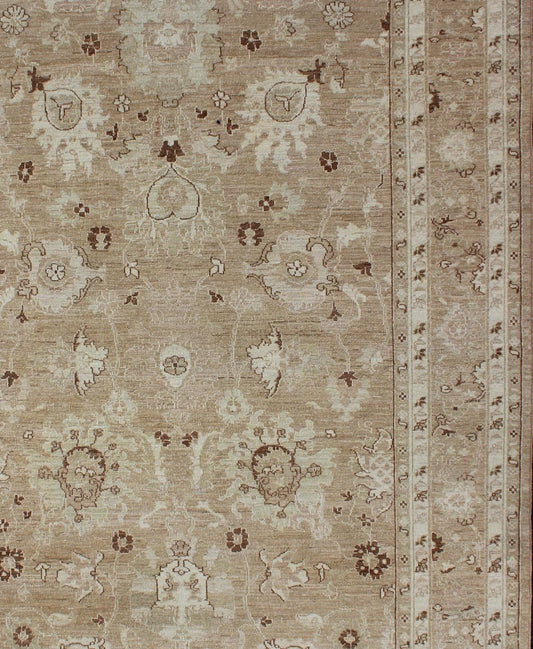 Vintage Afghan Rug in Muted Earthy Tones of Light Brown, Caramel, Light Green and Dark Brown Highlights Vintage Afghan Rug in Muted Earthy Tones of Light Brown, Caramel, Light Green and Dark Brown Highlights, Keivan Woven Arts / BR - 11716 country of... - Keivan Woven ArtsBR - 11716 - 2191Rug