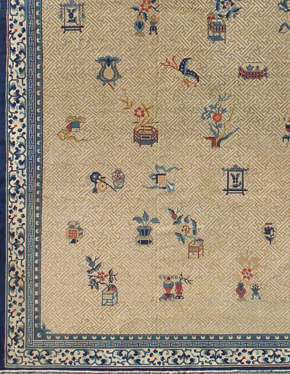 Large Antique Chinese Carpet A traditional design incorporating phoenix motifs and Chinese elements distinguishes this Chinese rug from all others. Symbolizing the Emperor and Empress, the dragon and phoenix were powerful spiritual symbols. This... - Keivan Woven ArtsC - 0504 - 195