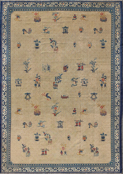 Large Antique Chinese Carpet A traditional design incorporating phoenix motifs and Chinese elements distinguishes this Chinese rug from all others. Symbolizing the Emperor and Empress, the dragon and phoenix were powerful spiritual symbols. This... - Keivan Woven ArtsC - 0504 - 195Rug