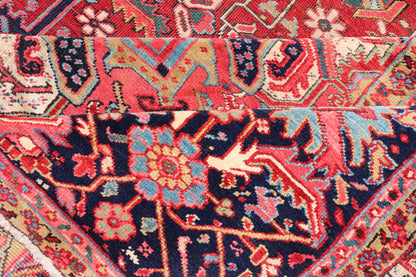 Richly colored large antique Persian Heriz - Serapi carpet with geometric design. Keivan Woven Arts / rug C - 0535, country of origin / type: Iran / Heriz - Serapi, circa 1900. Measures: 11'4 x 17'11. This incredible Heriz - Serapi features a large - scale... - Keivan Woven ArtsC - 0535 - 355Rug