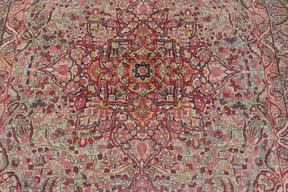 Antique Persian Lavar Kerman Rug With Intricate Medallion Design. Keivan Woven Arts / Rug/C - 0715 Laver Kerman, Antique Kerman, Antique Persian Measures: 9'5 x 11'2 This antique Kerman Lavar rug bears a remarkably intricate floral design w... - Keivan Woven ArtsC - 0715 - 627Rug
