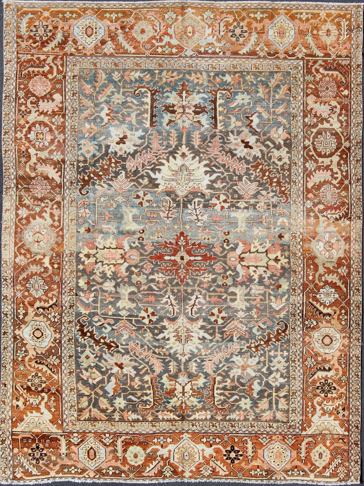 Antique Persian Bakshaish Rug with Medallions and Flower Motifs in Midnight Blue, rug c - 0901, country of origin / type: Iran / Bakshaish, circa 1910 This spectacular antique Persian Bakshaish carpet (circa 1910) features five central medallions ... - Keivan Woven ArtsC - 0901 - 633Rug