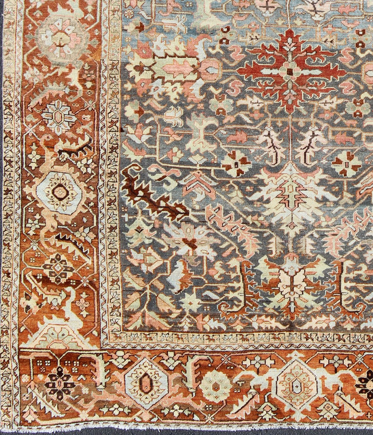 Antique Persian Bakshaish Rug with Medallions and Flower Motifs in Midnight Blue, rug c - 0901, country of origin / type: Iran / Bakshaish, circa 1910 This spectacular antique Persian Bakshaish carpet (circa 1910) features five central medallions ... - Keivan Woven ArtsC - 0901 - 633Rug