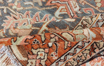 Antique Persian Bakshaish Rug with Medallions and Flower Motifs in Midnight Blue, rug c - 0901, country of origin / type: Iran / Bakshaish, circa 1910 This spectacular antique Persian Bakshaish carpet (circa 1910) features five central medallions ... - Keivan Woven ArtsC - 0901 - 633Rug