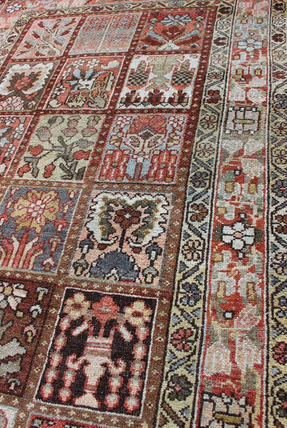Vintage Bakhtiari Rug with Garden Design Persian vintage carpet with colorful garden images, rug ca - 2779, country of origin / type: Iran / Bakhtiari, circa mid - 20th century This vintage Bakhtiari rug from mid - 20th century Persia features ... - Keivan Woven ArtsCA - 2779 - 1247Rug