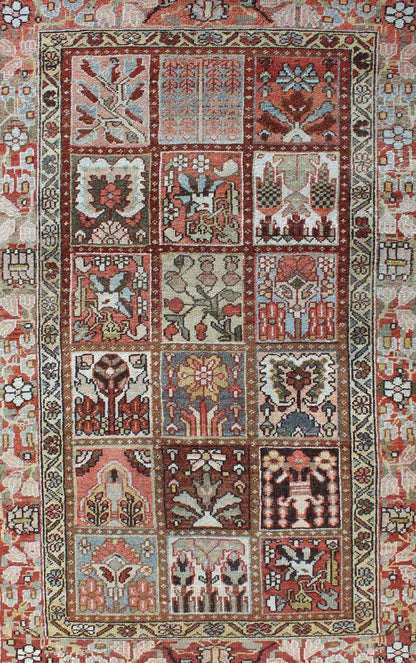 Vintage Bakhtiari Rug with Garden Design Persian vintage carpet with colorful garden images, rug ca - 2779, country of origin / type: Iran / Bakhtiari, circa mid - 20th century This vintage Bakhtiari rug from mid - 20th century Persia features ... - Keivan Woven ArtsCA - 2779 - 1247Rug
