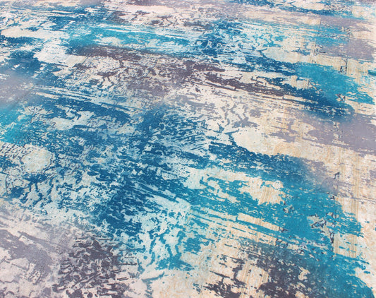Vintage Rug in Modern Design in Shades of Blu, Gray, and Ivory This Persian carpet with a classical composition has been overdyed in blue, gray, and charcoal. With both Classic and contemporary characteristics, this beautiful carpet could perfec... - Keivan Woven ArtsCN - 508 - 253