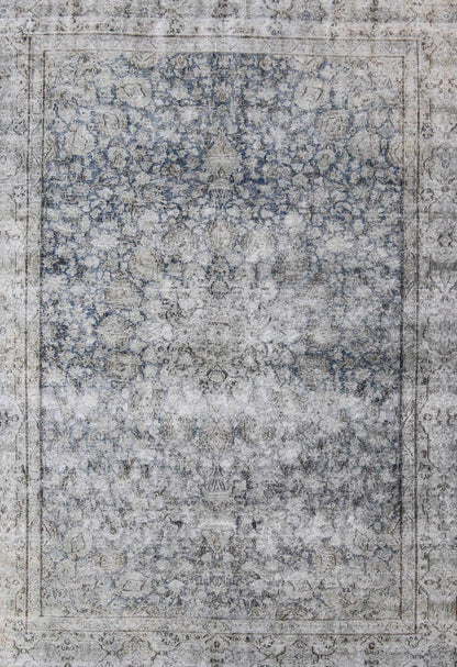 Vintage Persian Distressed rug with modern design in blue and gray faded all - over design from 1950s Persia, rug crv - 10046461, country of origin / type: Iran / Distressed modern, circa 1950. This Persian rug is one - of - a - kind with a distressed fi... - Keivan Woven ArtsCRV - 10046461 - 10496Rug