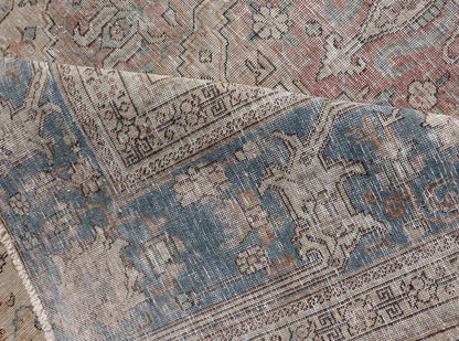 Vintage Distressed Persian Tabriz Rug in Light Blue and Earth Tones by Keivan Woven Arts Vintage Muted Persian Tabriz Rug With Large Tribal Medallion in Earthy Tones. Vintage Distressed Persian Rug. Vintage Muted Persian Tabriz Rug With Large Tr... - Keivan Woven ArtsCRV - 10056227 - 21511Rug