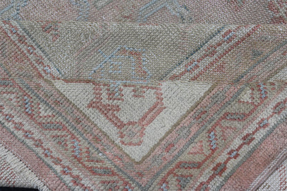 Large Antique Oushak Carpet in Light Pink Background with Light Blue Highlights. Antique Oushak carpet, Keivan Woven Arts / rug D - 0501, country of origin / type: Turkey / Oushak, circa Early - 20th Century. Measures: 11'8'' x 15'1''. This l... - Keivan Woven ArtsD - 0501 - 391Rug