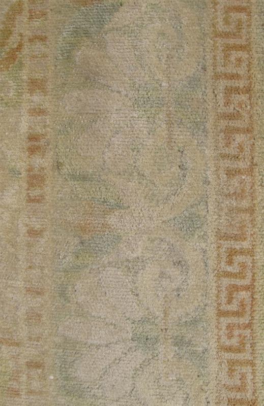 Antique Spanish Rug With Floral Yellow - Green, Light Brown, Acid Green and Ivory. Keivan Woven Arts - Elegant Antique Spanish rug with floral design in Light Brown, Acid Green, yellow green and white. Rug D - 0504, country of origin / type: Spain / Art... - Keivan Woven ArtsD - 0504 - 894Rug