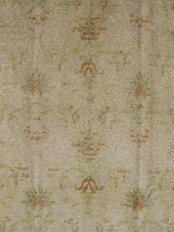 Antique Spanish Rug With Floral Yellow - Green, Light Brown, Acid Green and Ivory. Keivan Woven Arts - Elegant Antique Spanish rug with floral design in Light Brown, Acid Green, yellow green and white. Rug D - 0504, country of origin / type: Spain / Art... - Keivan Woven ArtsD - 0504 - 894Rug