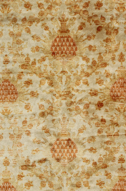 Antique Spanish European Carpet with Pineapple Design in Gold, Cream & Tangerine. Keivan Woven Arts / rug /D - 0506, country of origin / type: Spain / Spanish carpet, circa Early - 20th century Measures: 9' x 12' This unique Spanish carpet, w... - Keivan Woven ArtsD - 0506 - 649Rug