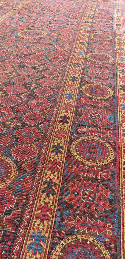 Rare 19th Century Antique Beshir Long Gallery Rug in Unique Colors. Keivan Woven Arts - Antique Beshir, Long Gallery Runner, rug/D - 0508 This impressive antique Beshir rug displays an all - over geometric pattern with intermingled circular medallions.... - Keivan Woven ArtsD - 0508 - 836Rug