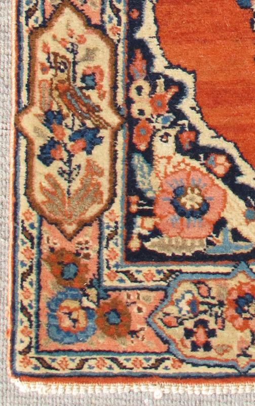 Antique Hand Knotted Persian Fine Tabriz Rug With Ornate Floral Design in Burnt Orange kwarugs Small antique Persian Tabriz rug, very finely woven, with ornate floral design in burnt orange, Keivan Woven Arts / rug d - 0531, country of origin / ty... - Keivan Woven ArtsD - 0531 - 2296Rug