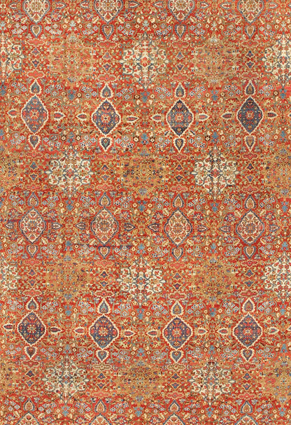 Late 19th Century Antique Sultanabad Persian Rug in Red and Light Blue, rug d - 0535, country of origin / type: Iran / Sultanabad, circa 1900 This magnificent antique Persian Sultanabad from the late 19th Century bears an exquisite design rendered... - Keivan Woven ArtsD - 0535 - 397Rug