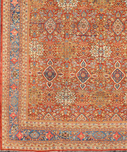 Late 19th Century Antique Sultanabad Persian Rug in Red and Light Blue, rug d - 0535, country of origin / type: Iran / Sultanabad, circa 1900 This magnificent antique Persian Sultanabad from the late 19th Century bears an exquisite design rendered... - Keivan Woven ArtsD - 0535 - 397Rug