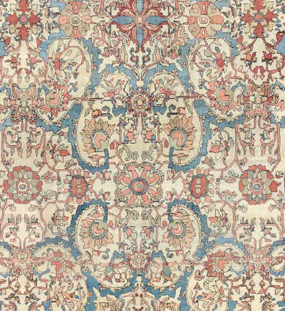 Antique Persian Sultanabad Rug with Ivory Background This exemplary antique Sultanabad rug features a large - scale design comprised of palmettes and stylized flowers. The gorgeous piece is characterized by a rare color combination: An ivory field... - Keivan Woven ArtsD - 0702 - 3011Rug