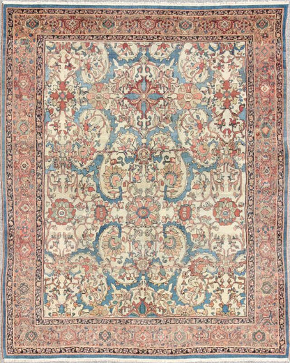 Antique Persian Sultanabad Rug with Ivory Background This exemplary antique Sultanabad rug features a large - scale design comprised of palmettes and stylized flowers. The gorgeous piece is characterized by a rare color combination: An ivory field... - Keivan Woven ArtsD - 0702 - 3011Rug
