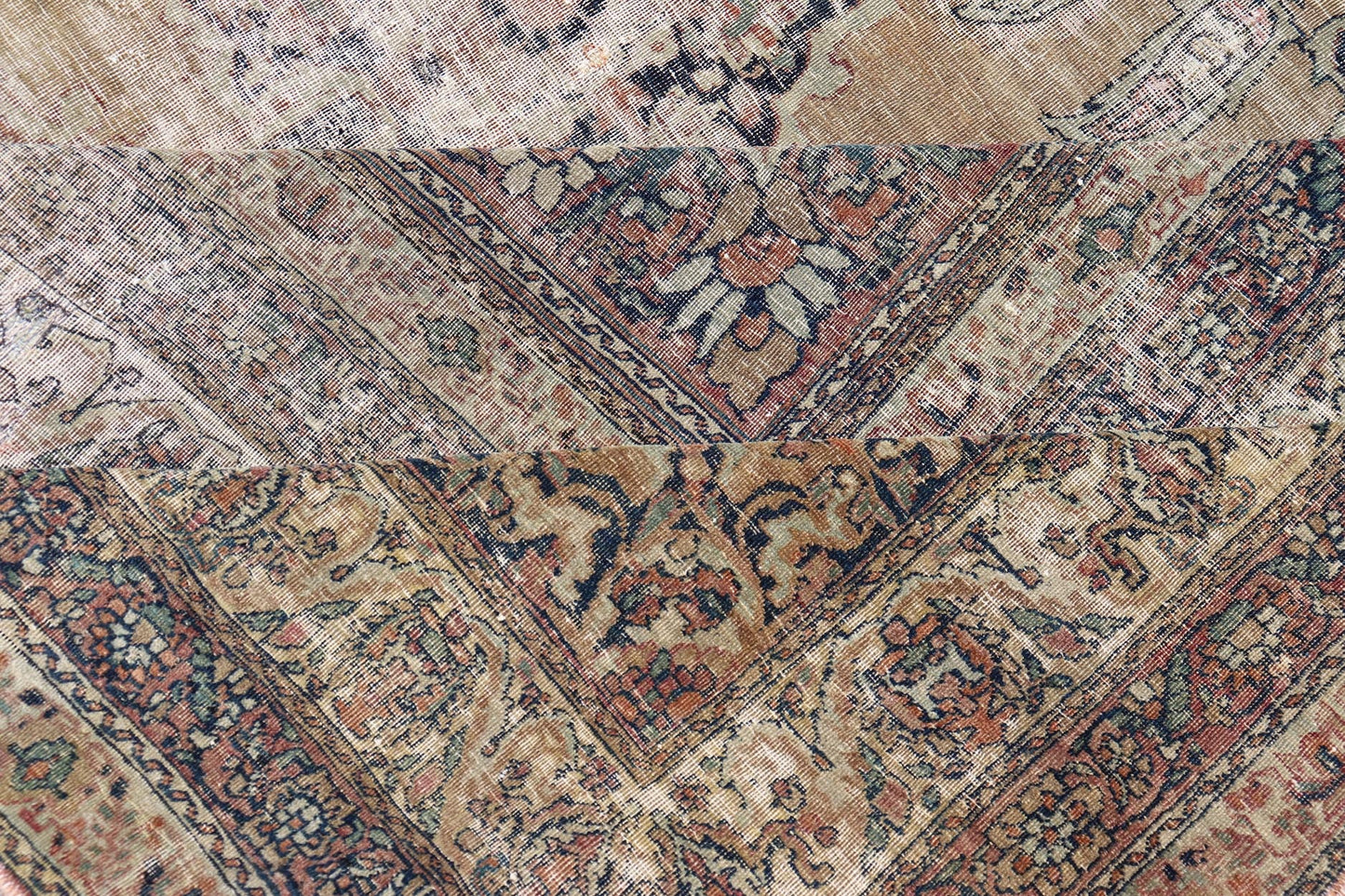 19th Century Lavar Kerman Rug with Gold, Sand - and Camel - Colored Tones This magnificent antique Kerman carpet from the third quarter of 19th century is an absolutely stunning achievement of Persian craftsmanship and design. It was expertly woven... - Keivan Woven ArtsD - 0929 - 2627Rug