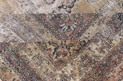 19th Century Lavar Kerman Rug with Gold, Sand - and Camel - Colored Tones This magnificent antique Kerman carpet from the third quarter of 19th century is an absolutely stunning achievement of Persian craftsmanship and design. It was expertly woven... - Keivan Woven ArtsD - 0929 - 2627Rug
