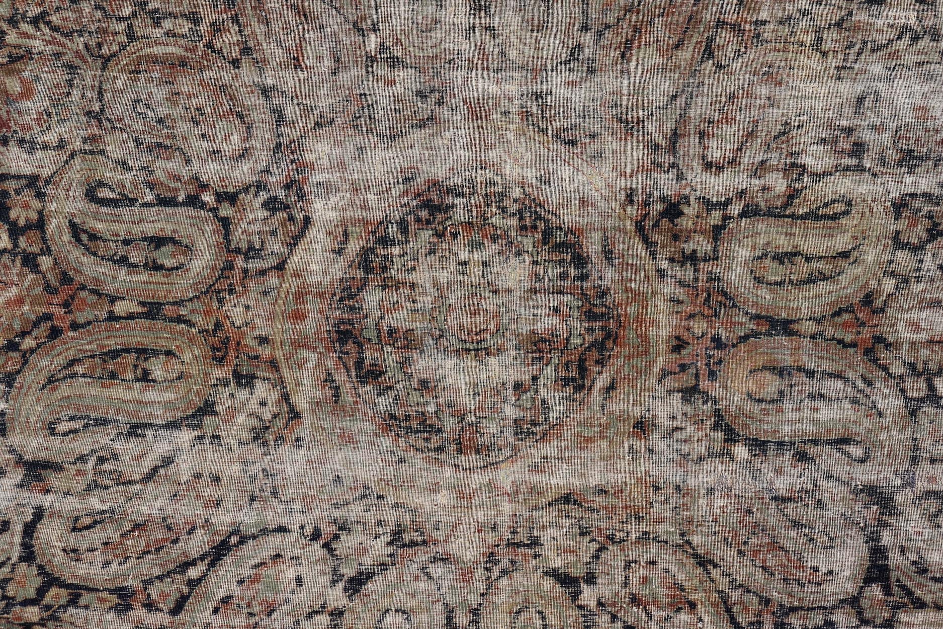 19th Century Lavar Kerman Rug with Gold, Sand - and Camel - Colored Tones This magnificent antique Kerman carpet from the third quarter of 19th century is an absolutely stunning achievement of Persian craftsmanship and design. It was expertly woven... - Keivan Woven ArtsD - 0929 - 2627Rug
