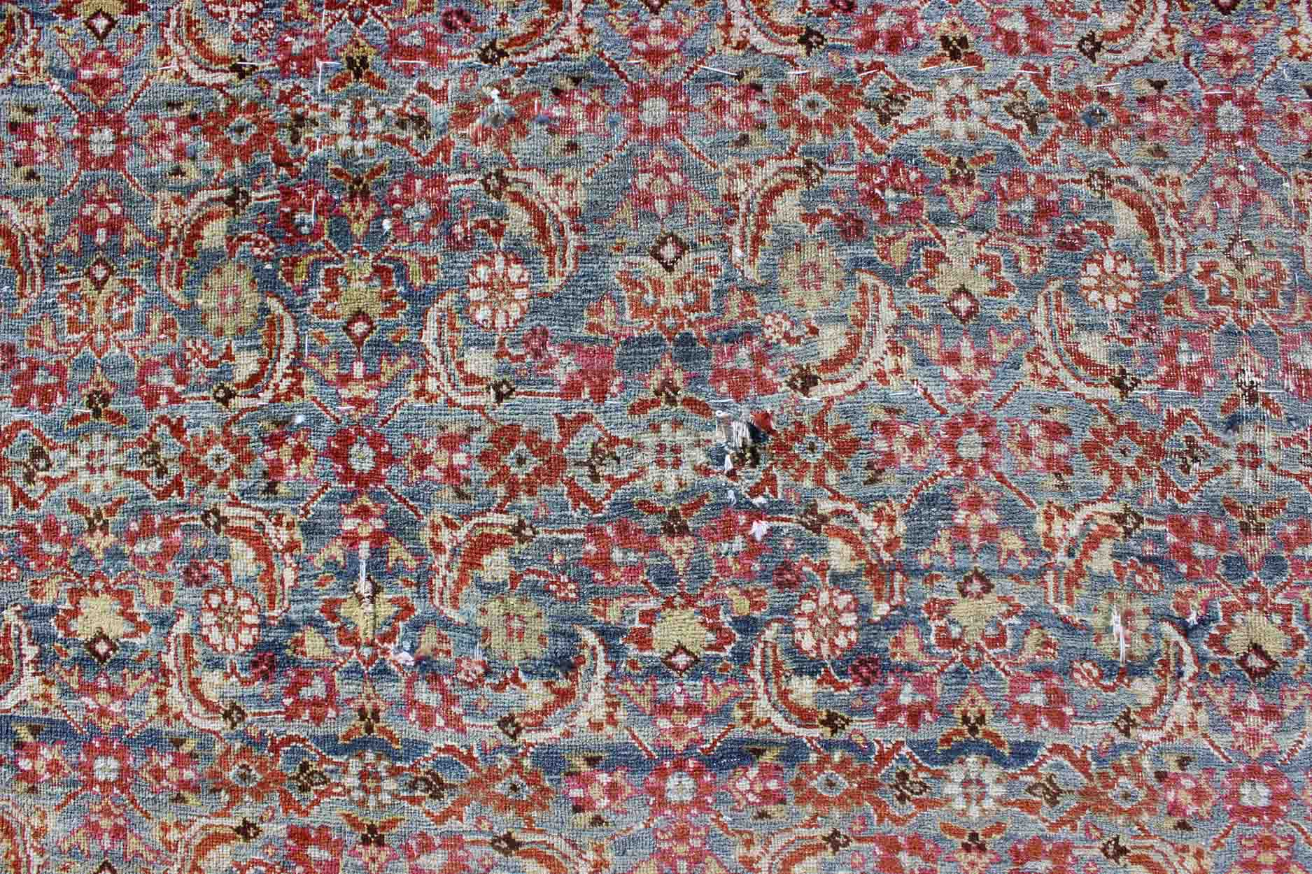 Large Antique Persian Tabriz Rug with All Over Herati Design in Blue tones and Gold. Large Antique Persian Tabriz rug with all - over Herati design. Keivan Woven Arts/ rug/ DAN - 1700, country of origin / type: Iran / Tabriz, circa 1910 Measu... - Keivan Woven ArtsDAN - 1700 - 8777Rug