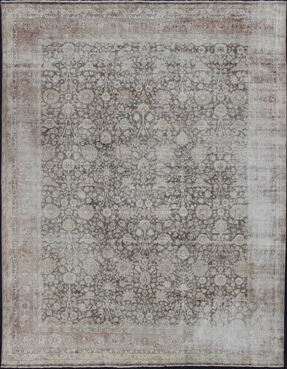 Antique Turkish Oushak Rug with All - Over Floral Design in Earth Tones kwarugs Floral Oushak carpet from Turkey, Keivan Woven Arts / rug DAN - KEI - 1, country of origin / type: Turkey / Oushak, circa 1900 This Turkish Oushak rug features a va... - Keivan Woven ArtsDAN - KEI - 1 - 11793Rug